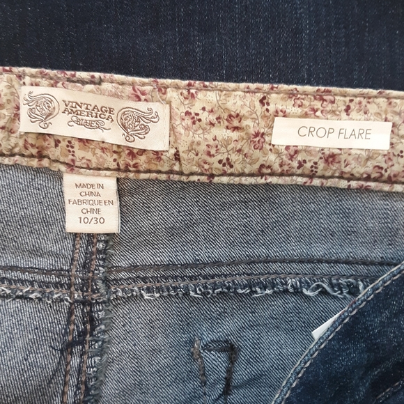 Vintage America crop flare Jean's sz 10 *L - Picture 2 of 5